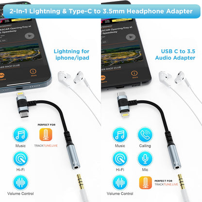 Wired Earplug Earbuds with 2-in-1 Adapter