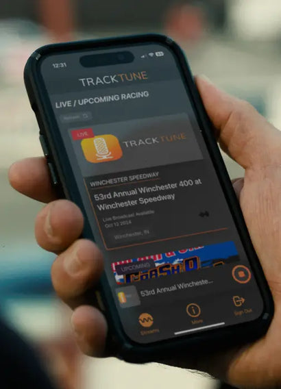 TrackTune app on phone